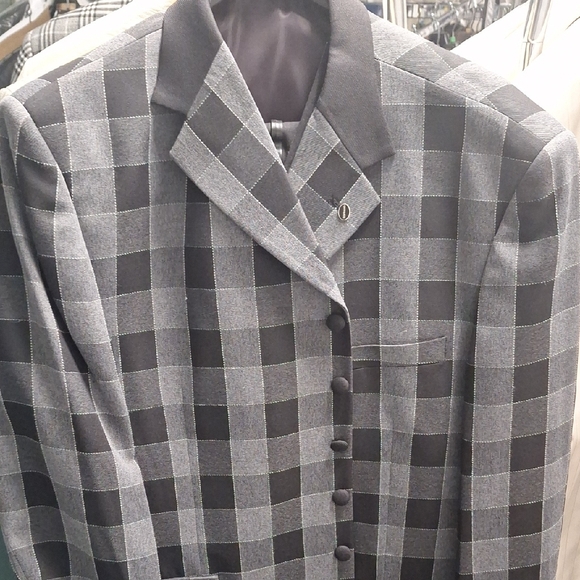 Soprano Black and Gray Plaid Blazer - Picture 1 of 4